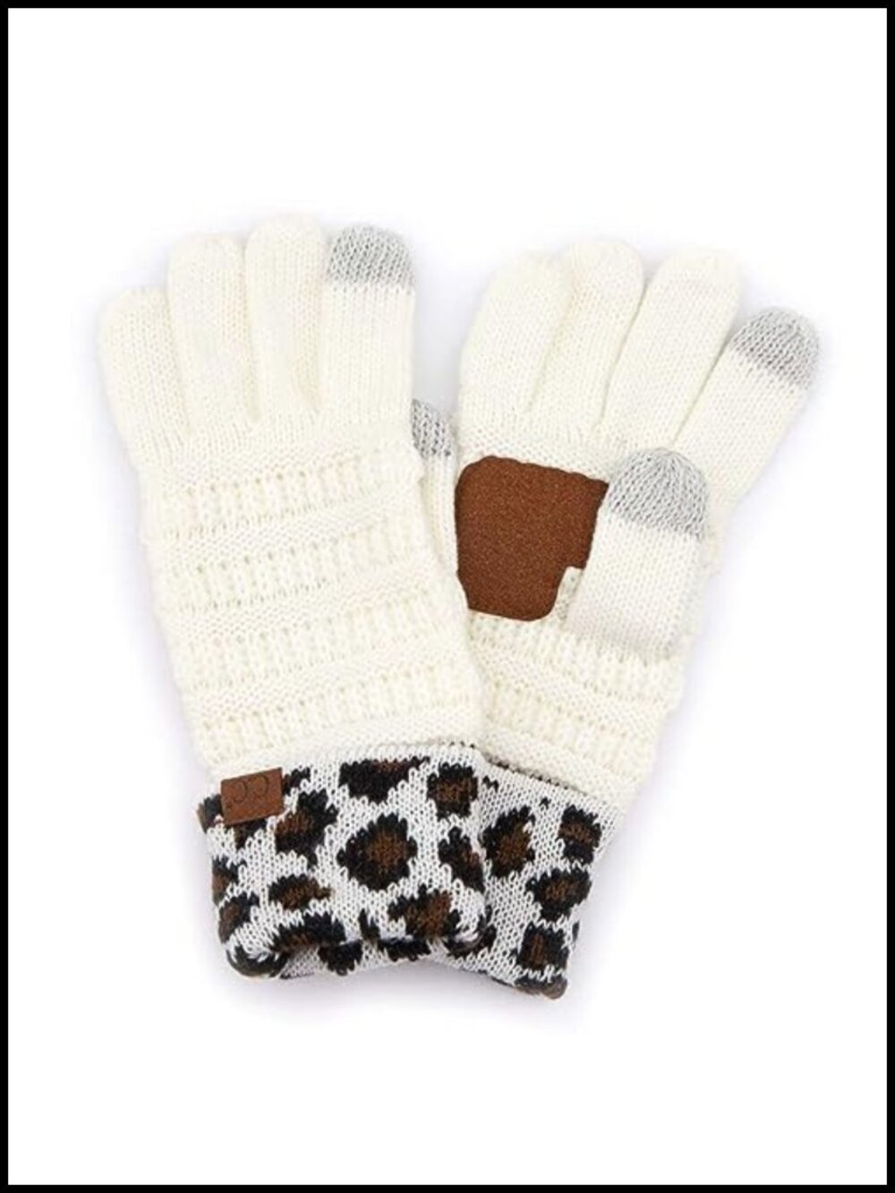Cable Knit Touchscreen Gloves with Anti-Slip Grip